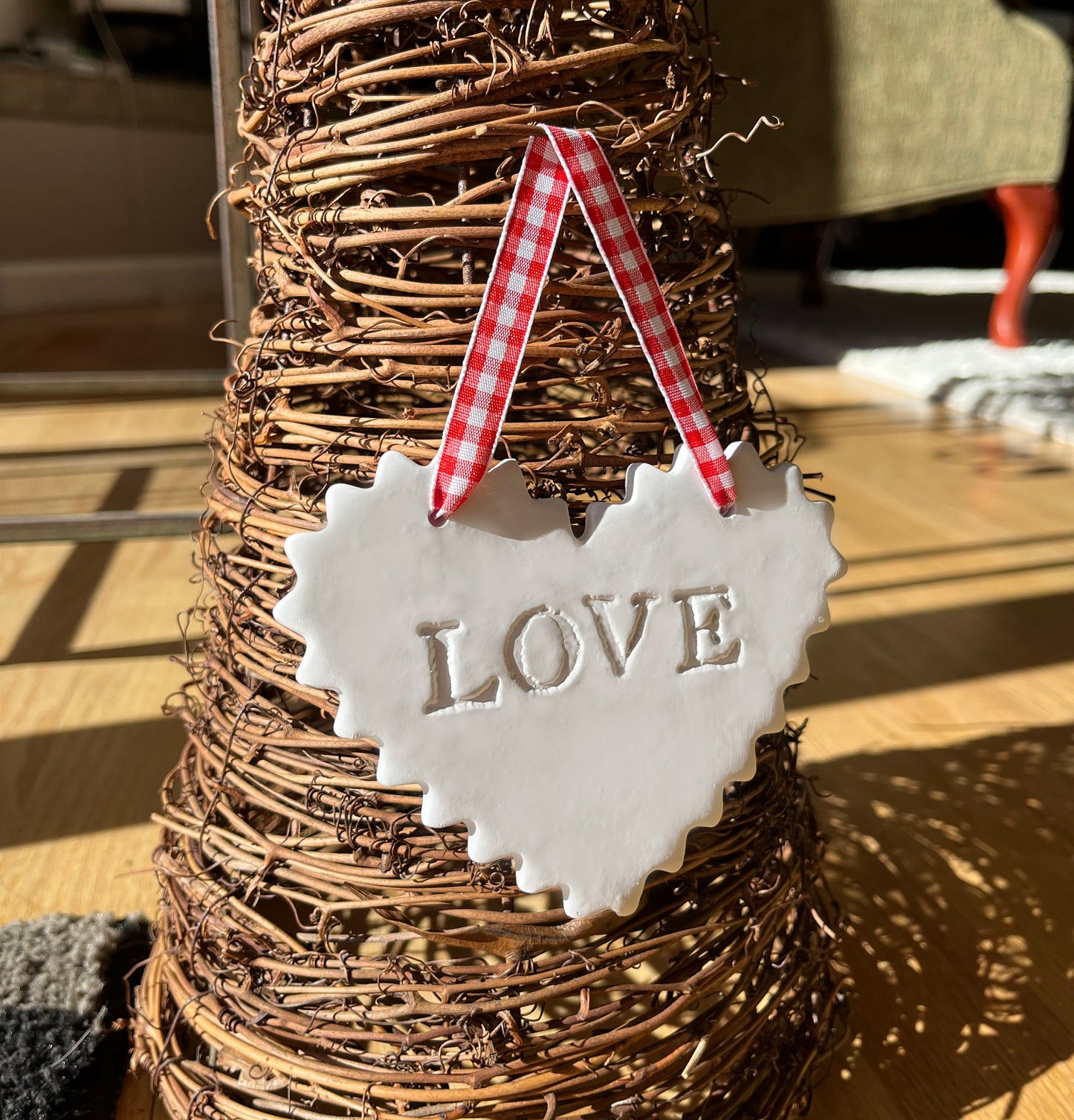 Valentine's day ornaments - Set of 3 LOVE hearts