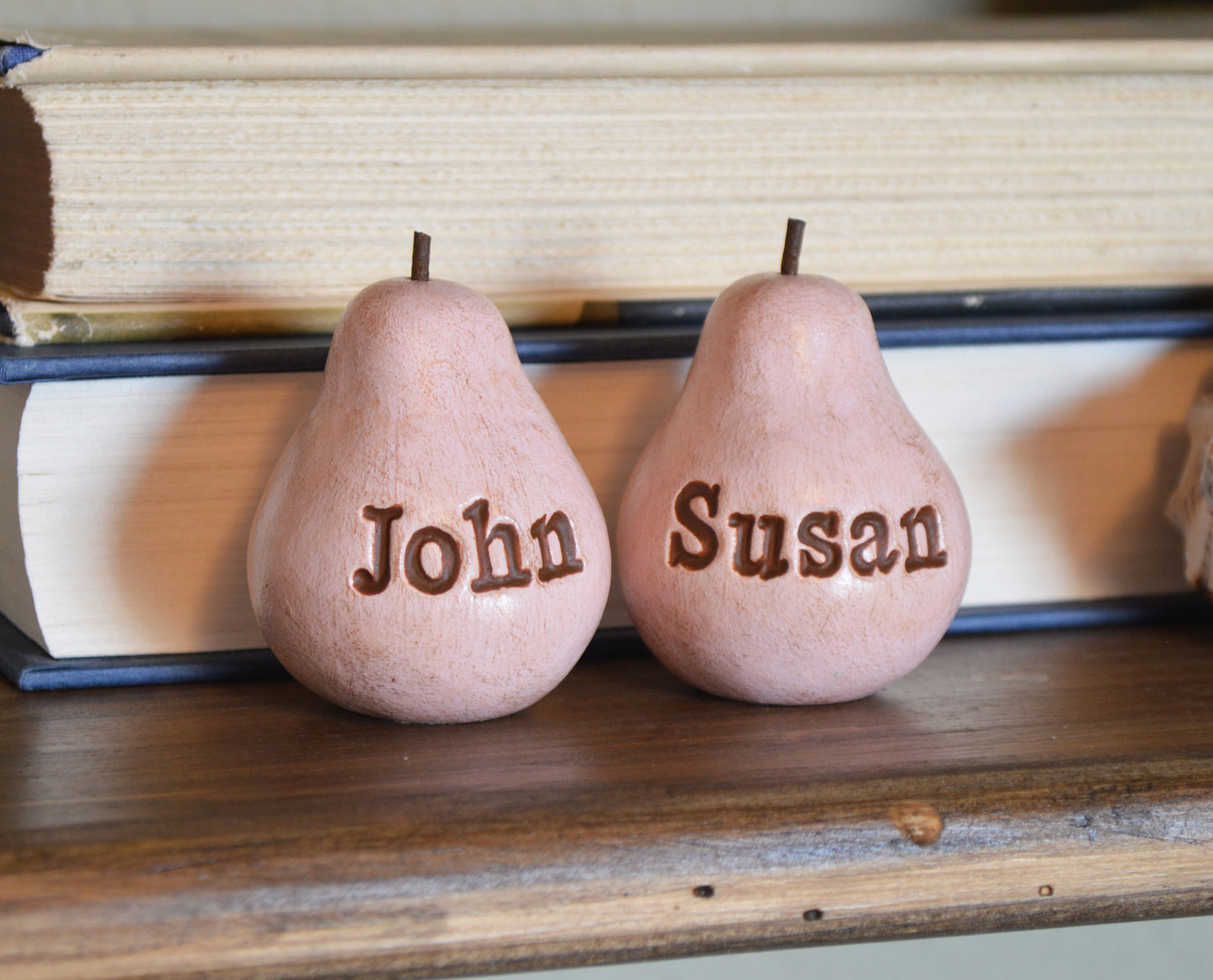 Custom worded vintage pink pears / Any words you want / FREE SHIPPING