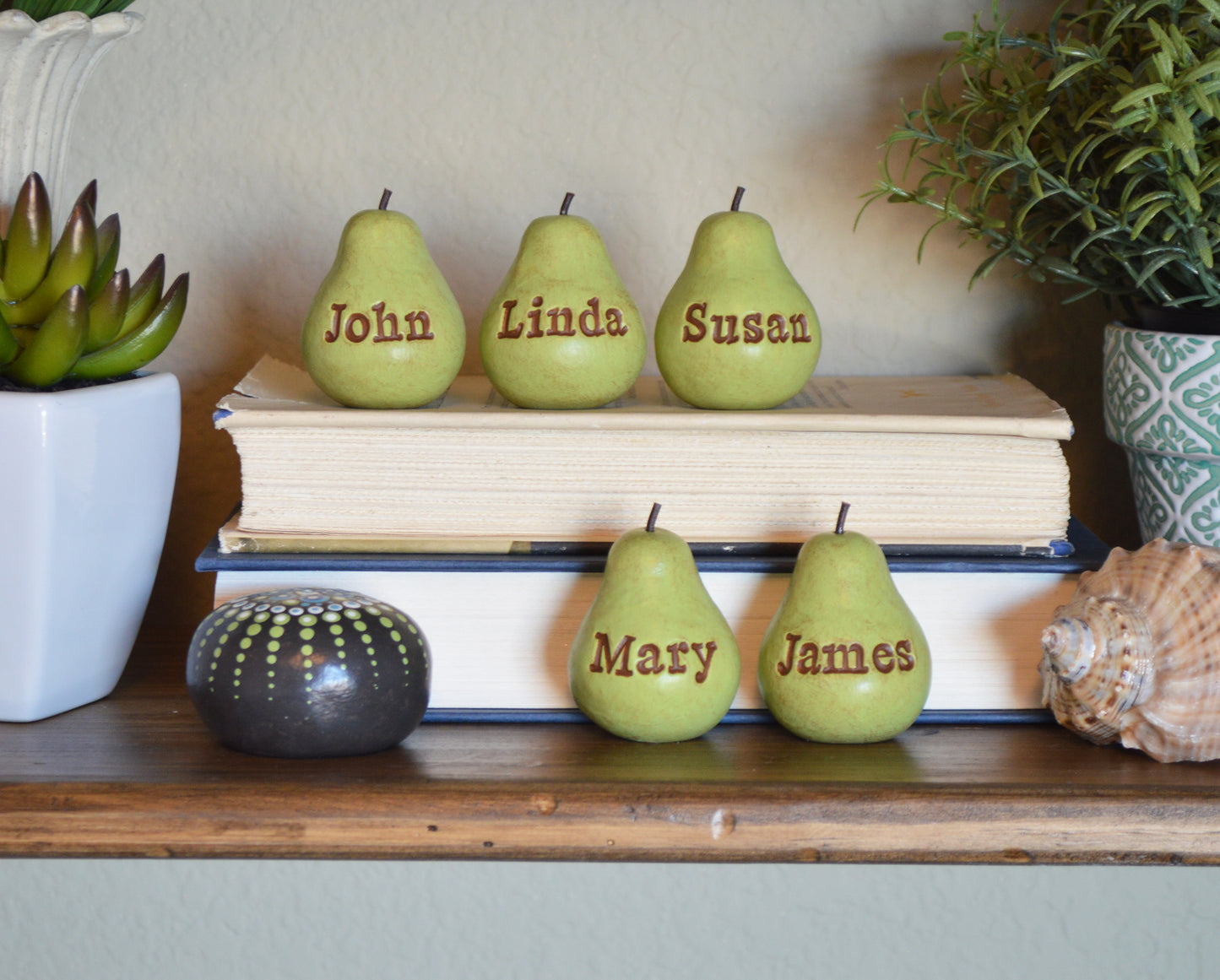 Custom words vintage green pears / Any words you want / Bespoke text gift / FREE SHIPPING