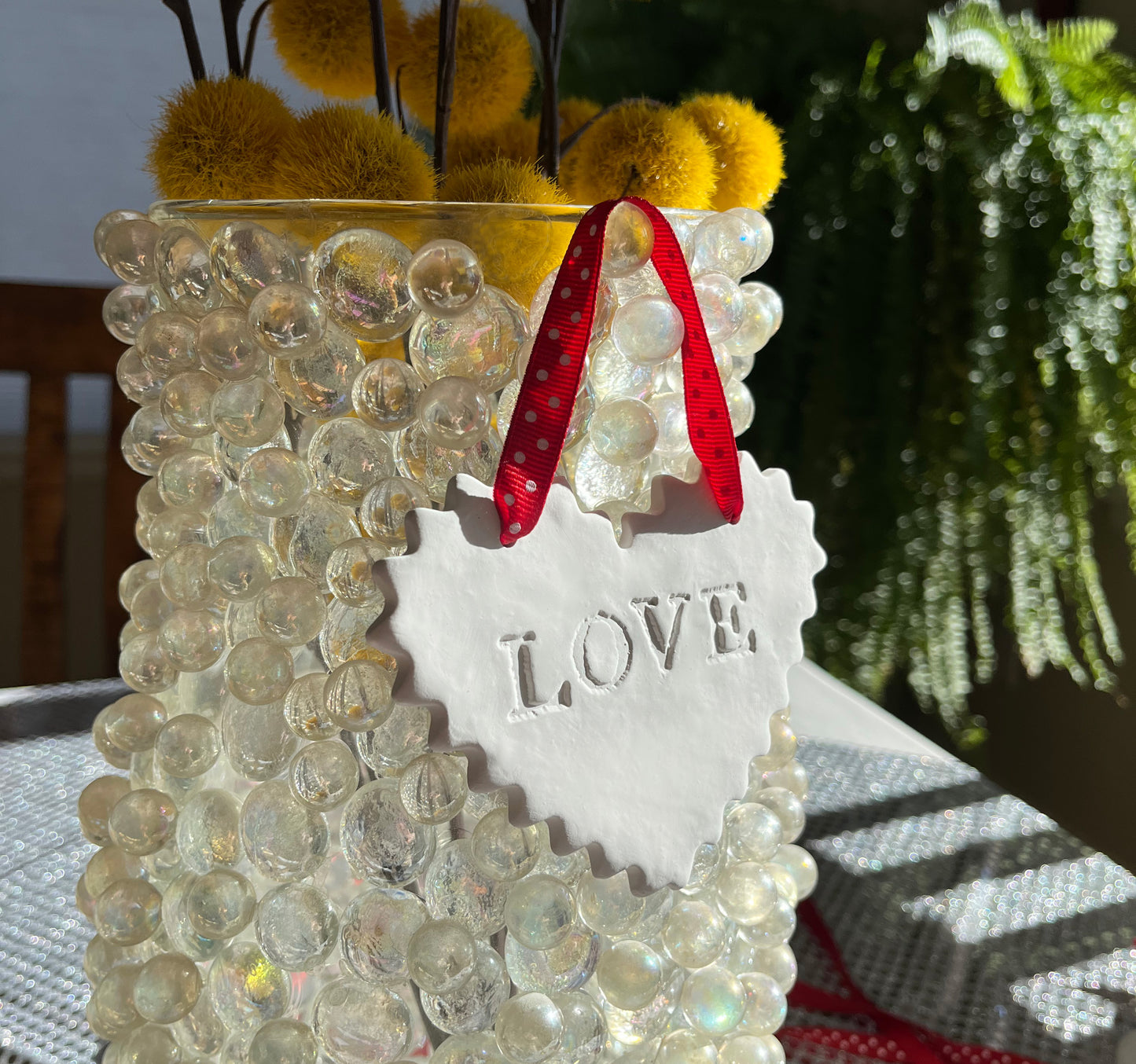 Valentine's day ornaments - Set of 3 LOVE hearts